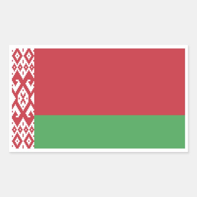 Adesivo Retangular Bandeira da Bielorrússia (Frente)
