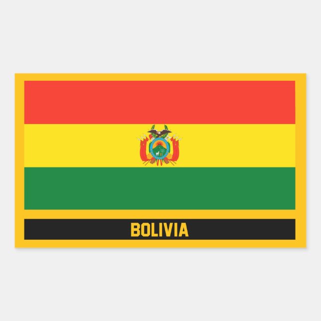 Adesivo Retangular Bandeira da Bolívia (Frente)