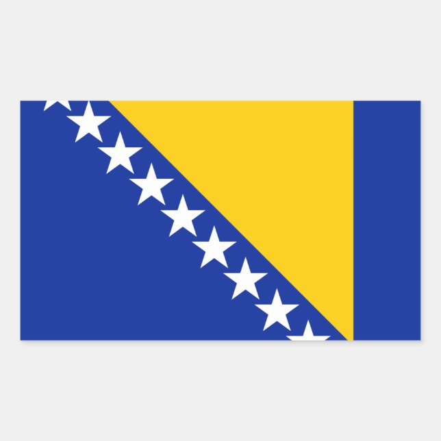 Adesivo Retangular Bandeira da Bósnia e Herzegovina (Frente)