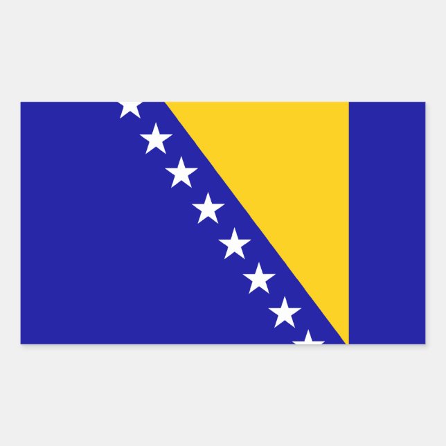 Adesivo Retangular Bandeira da Bósnia-Herzegovina (Frente)