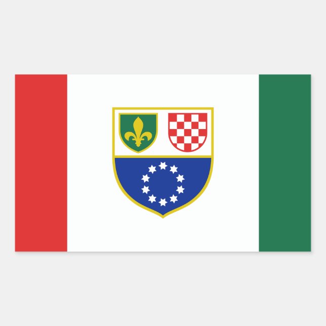 Adesivo Retangular Bandeira da Bósnia-Herzegovina (Frente)
