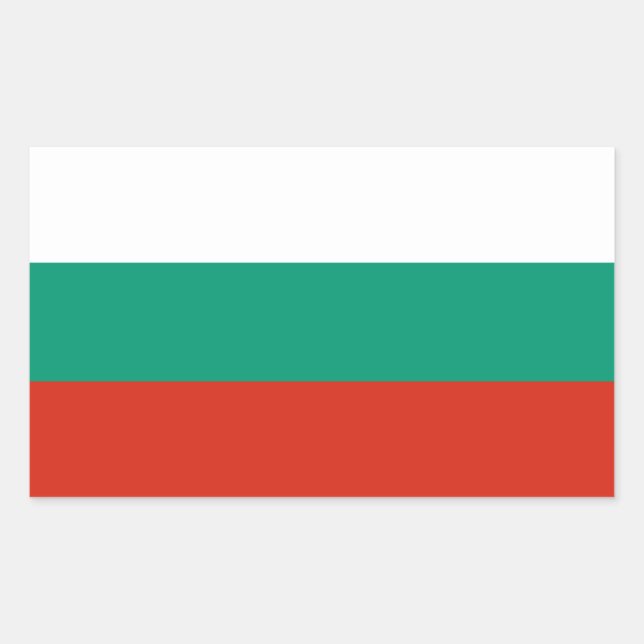 Adesivo Retangular Bandeira da Bulgária (Frente)