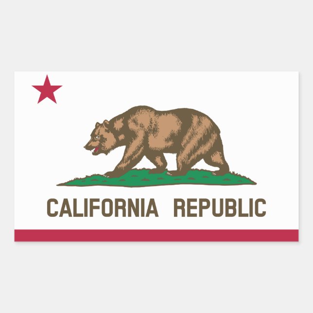 Adesivo Retangular Bandeira da Califórnia (Frente)