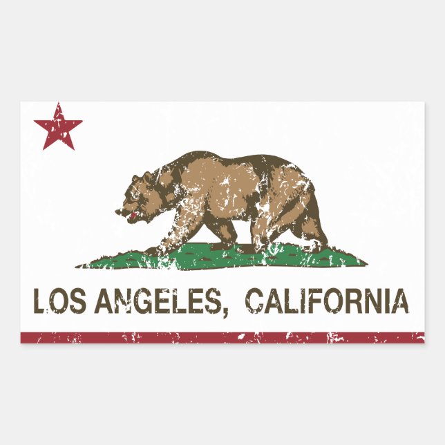 Adesivo Retangular bandeira da Califórnia los angeles angeles angelad (Frente)