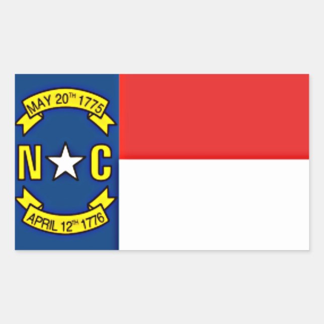 Adesivo Retangular Bandeira da Carolina do Norte (Frente)