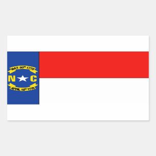 Adesivo Retangular Bandeira da Carolina do Norte