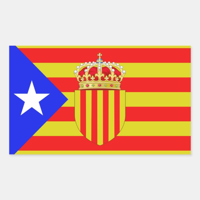 Adesivo Retangular Bandeira da Catalunha (Frente)