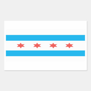 Adesivo Retangular Bandeira da cidade de Chicago