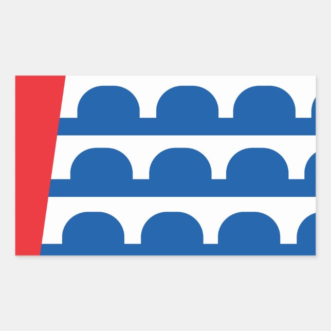 Adesivo Retangular Bandeira da cidade de Des Moines (Frente)