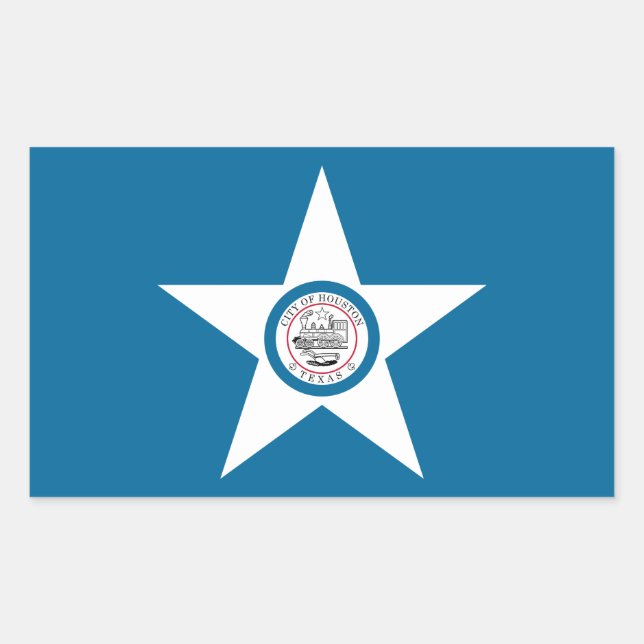 Adesivo Retangular Bandeira da cidade de Houston, Texas Rectangular S (Frente)