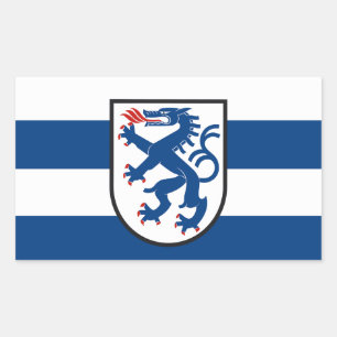 Adesivo Retangular bandeira da cidade de Ingolstadt alemanha símbolo