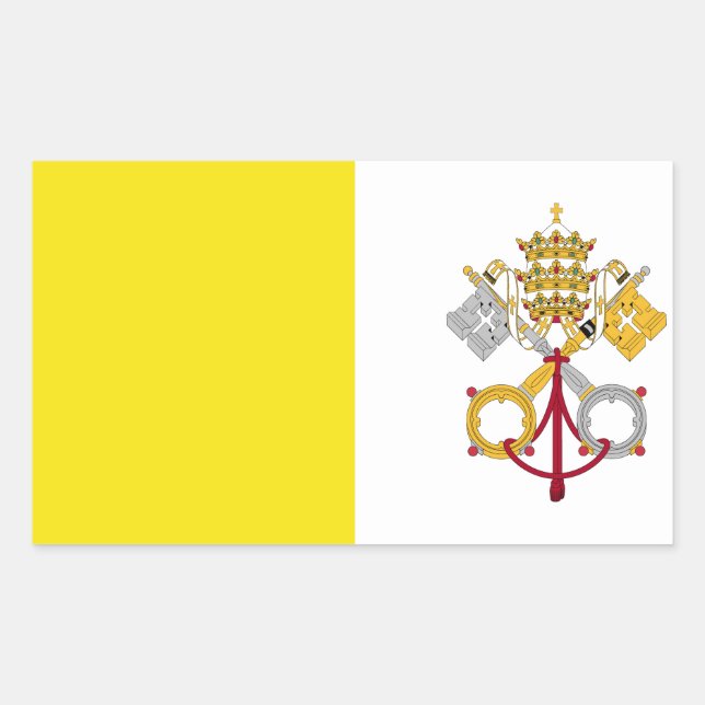 Adesivo Retangular bandeira da Cidade do vaticano (Frente)