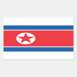 Adesivo Retangular Bandeira da Coreia do Norte
