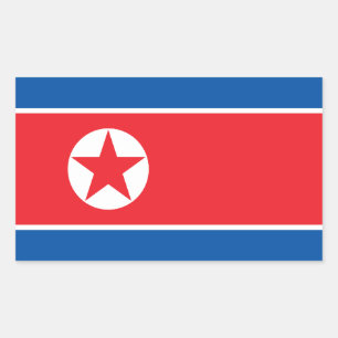 Adesivo Retangular Bandeira da Coreia do Norte
