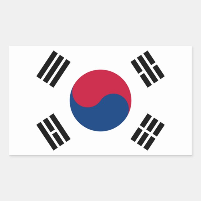 Adesivo Retangular Bandeira da Coreia do Sul (Frente)
