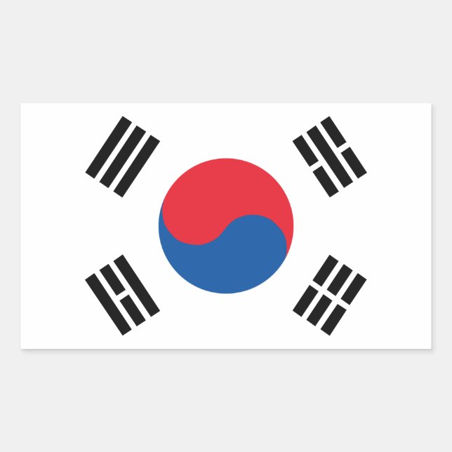 Adesivo Retangular Bandeira da Coreia do Sul (Frente)