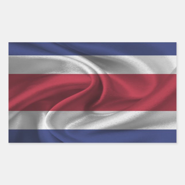 Adesivo Retangular Bandeira da Costa Rica (Frente)
