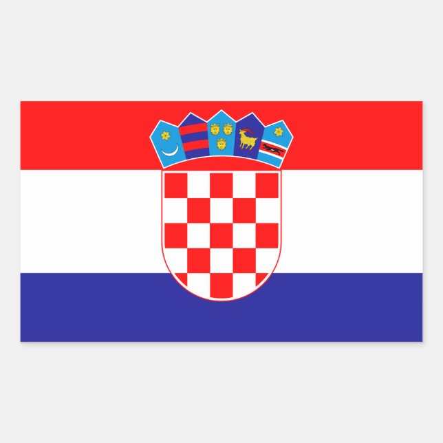 Adesivo Retangular Bandeira da Croácia (Frente)