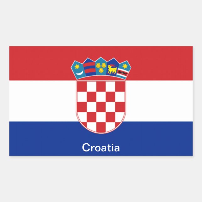 Adesivo Retangular Bandeira da Croácia (Frente)