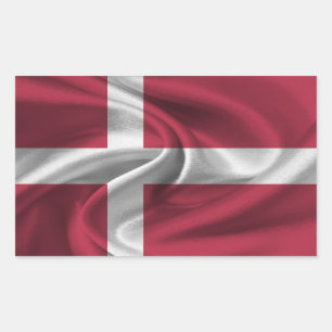 Adesivo Retangular Bandeira da Dinamarca