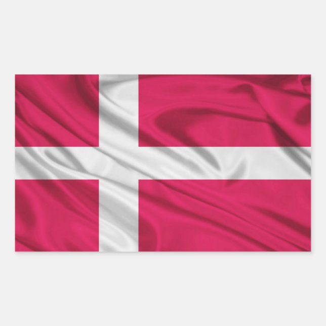 Adesivo Retangular Bandeira da Dinamarca (Frente)