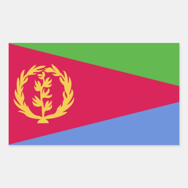 Adesivo Retangular Bandeira da Eritreia (Frente)