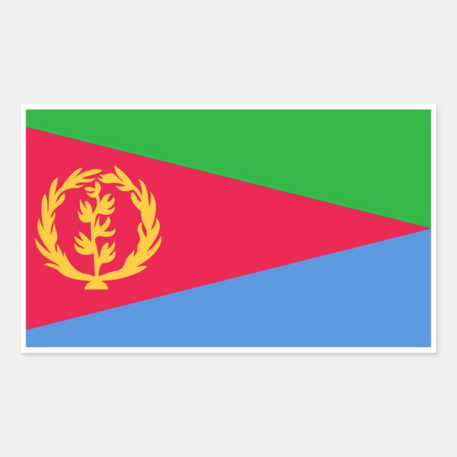 Adesivo Retangular Bandeira da Eritreia, Bandeira da Eritreia (Frente)