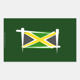 Adesivo Retangular Bandeira da escova de Jamaica