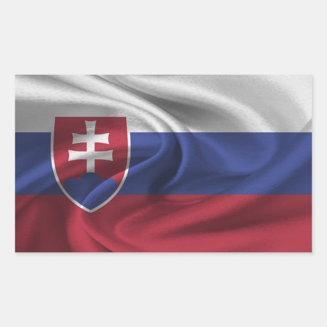 Adesivo Retangular Bandeira da Eslováquia (Frente)
