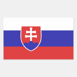 Adesivo Retangular Bandeira da Eslováquia