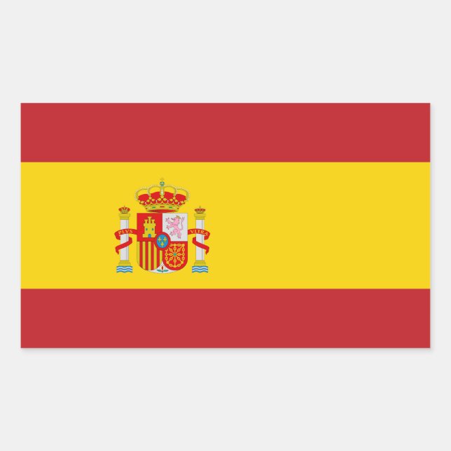 Adesivo Retangular Bandeira da Espanha (Frente)