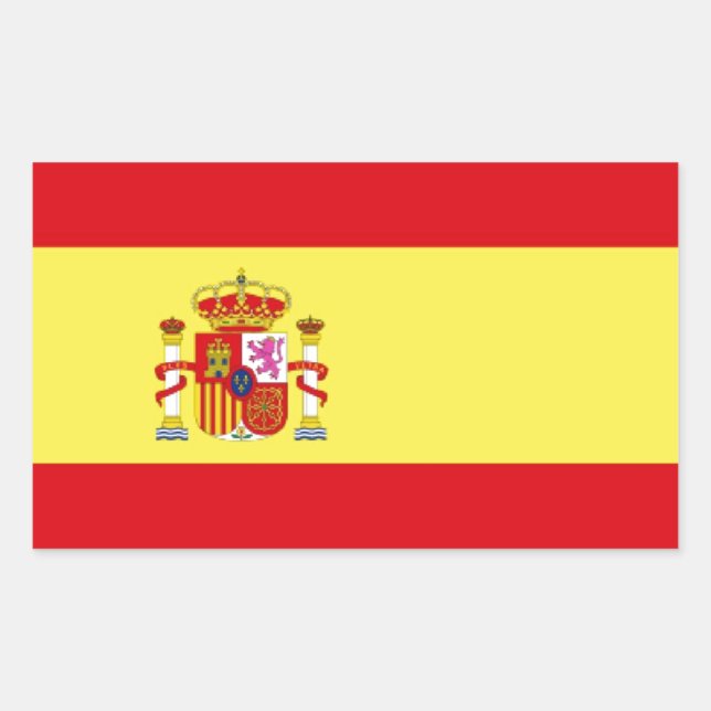 Adesivo Retangular Bandeira da Espanha (Frente)