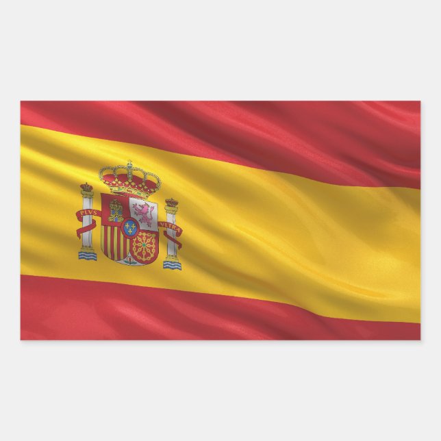 Adesivo Retangular Bandeira da Espanha (Frente)