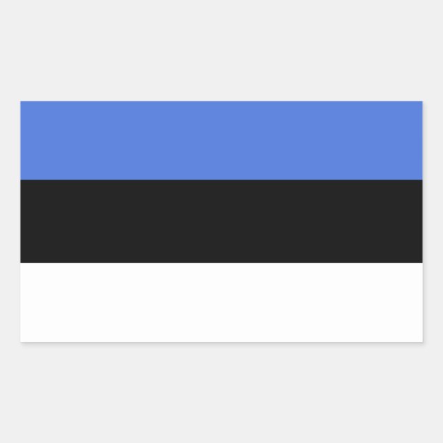 Adesivo Retangular Bandeira da Estônia (Frente)