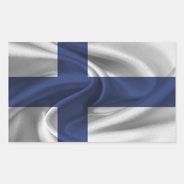 Adesivo Retangular Bandeira da Finlândia (Frente)