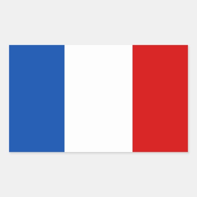 Adesivo Retangular Bandeira da França (Frente)