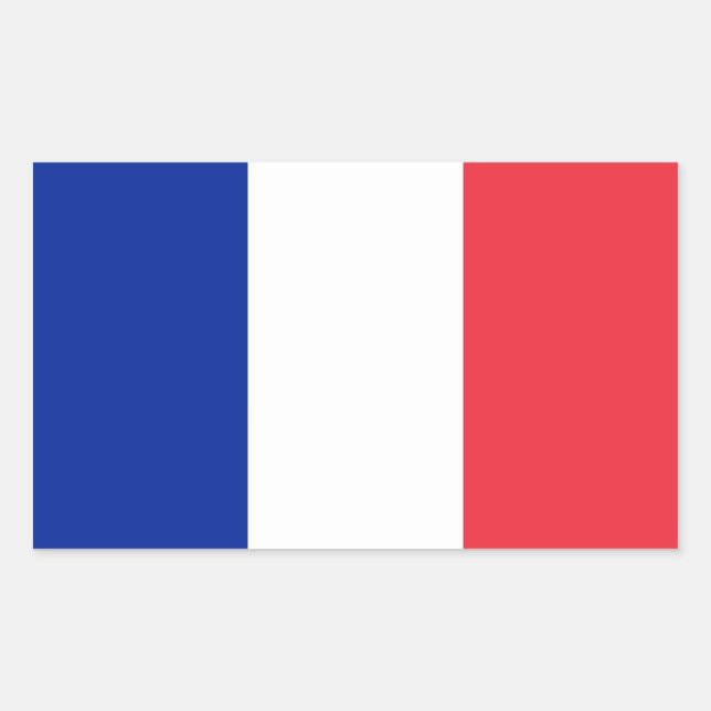 Adesivo Retangular Bandeira da França (Frente)