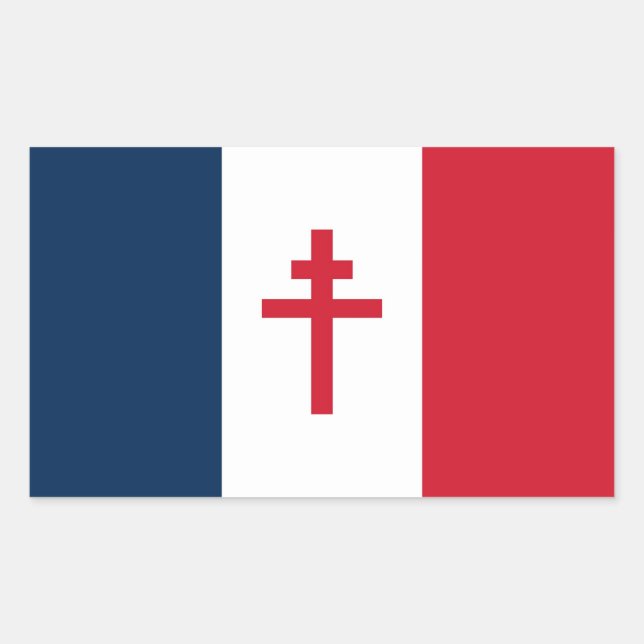 Adesivo Retangular Bandeira da França Livre (Frente)