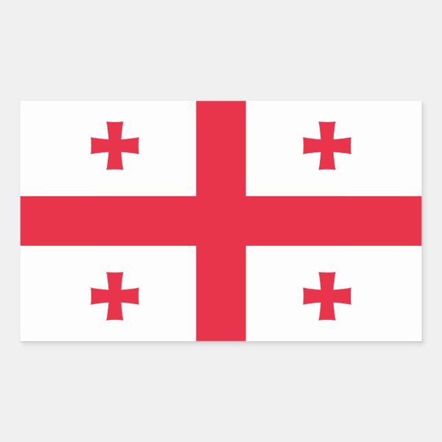Adesivo Retangular Bandeira da Geórgia (Frente)