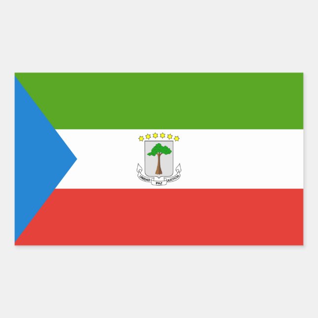 Adesivo Retangular Bandeira da Guiné Equatorial (Frente)