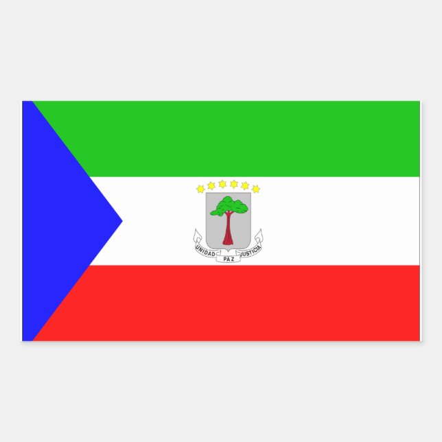 Adesivo Retangular Bandeira da Guiné Equatorial (Frente)