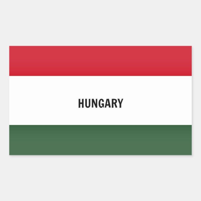 Adesivo Retangular Bandeira da Hungria (Frente)