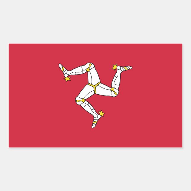 Adesivo Retangular Bandeira da Ilha de Man (Frente)