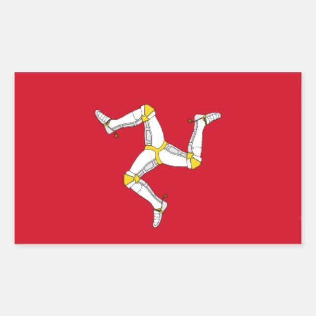 Adesivo Retangular Bandeira da Ilha de Man (Frente)