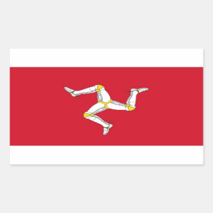 Adesivo Retangular Bandeira da Ilha de Man