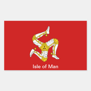 Adesivo Retangular Bandeira da ilha do homem
