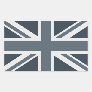 Adesivo Retangular Bandeira da Inglaterra em tons de cinza