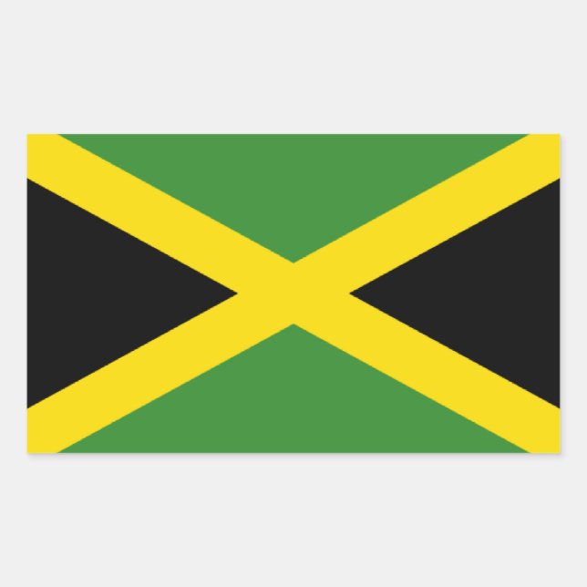Adesivo Retangular Bandeira da Jamaica (Frente)