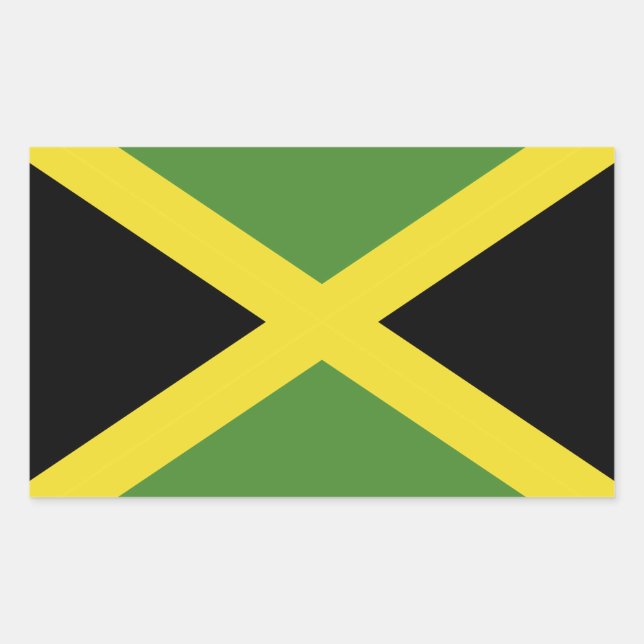 Adesivo Retangular bandeira da Jamaica (Frente)