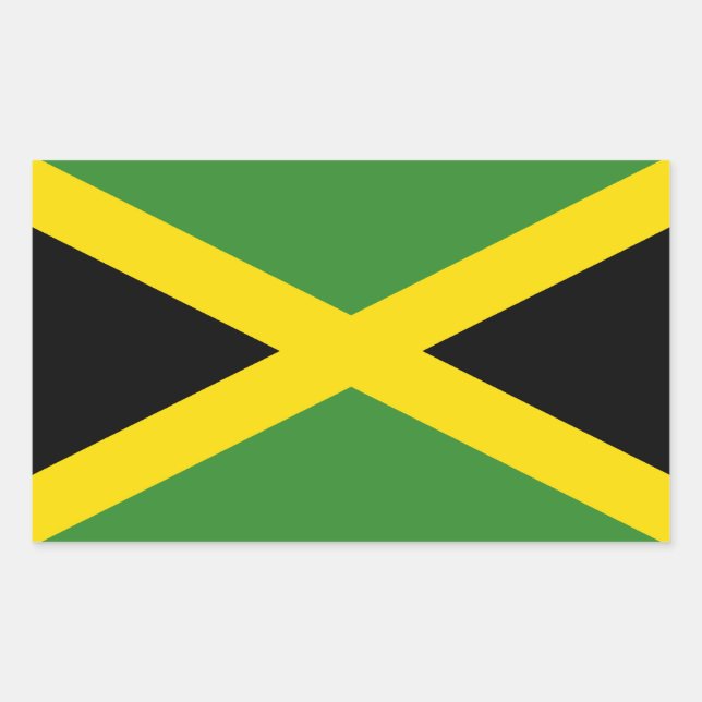 Adesivo Retangular Bandeira da Jamaica (Frente)